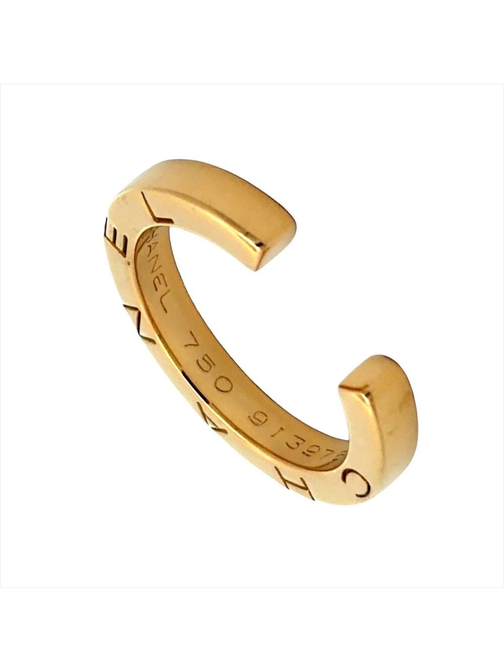 Chanel C Signature Ring 18K Yellow Gold #313570C18B